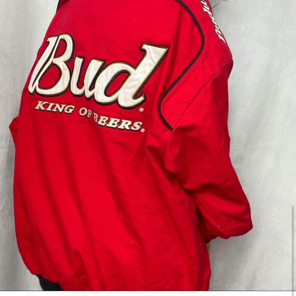 Vintage Budweiser NASCAR Dale Earnhardt Red Embroidered Coat size XL - Picture 4 of 9